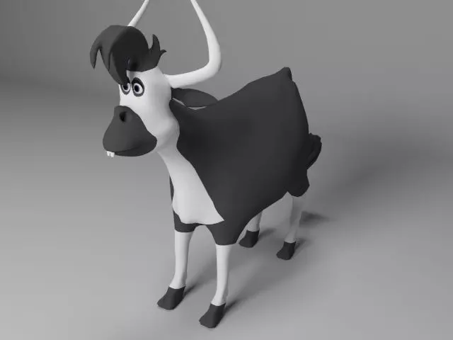 Cartoon Cow Low-poly 3D model_0