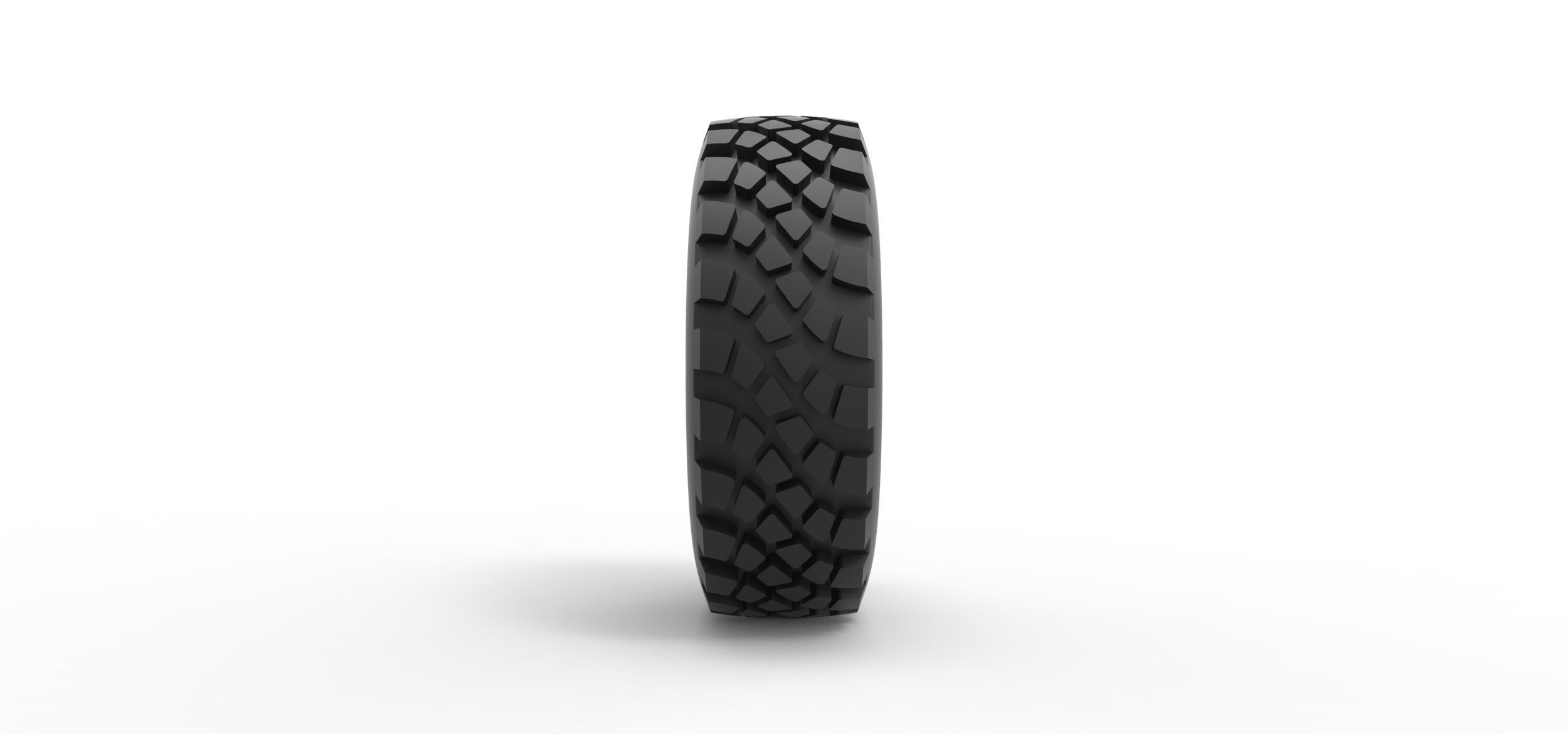 Military truck tire 11 Scale 1 to 25 3D print model_3