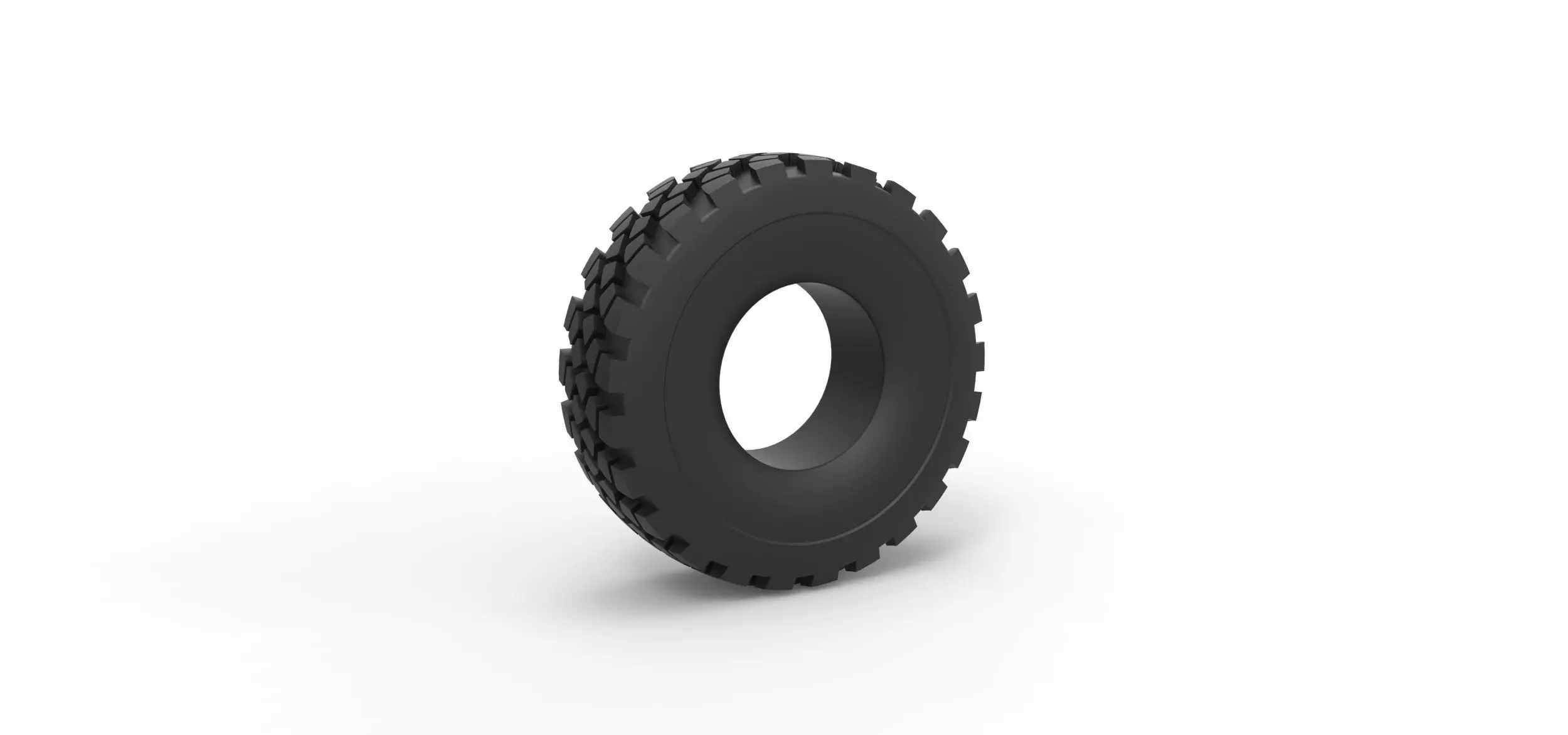 Military truck tire 11 Scale 1 to 25 3D print model_0