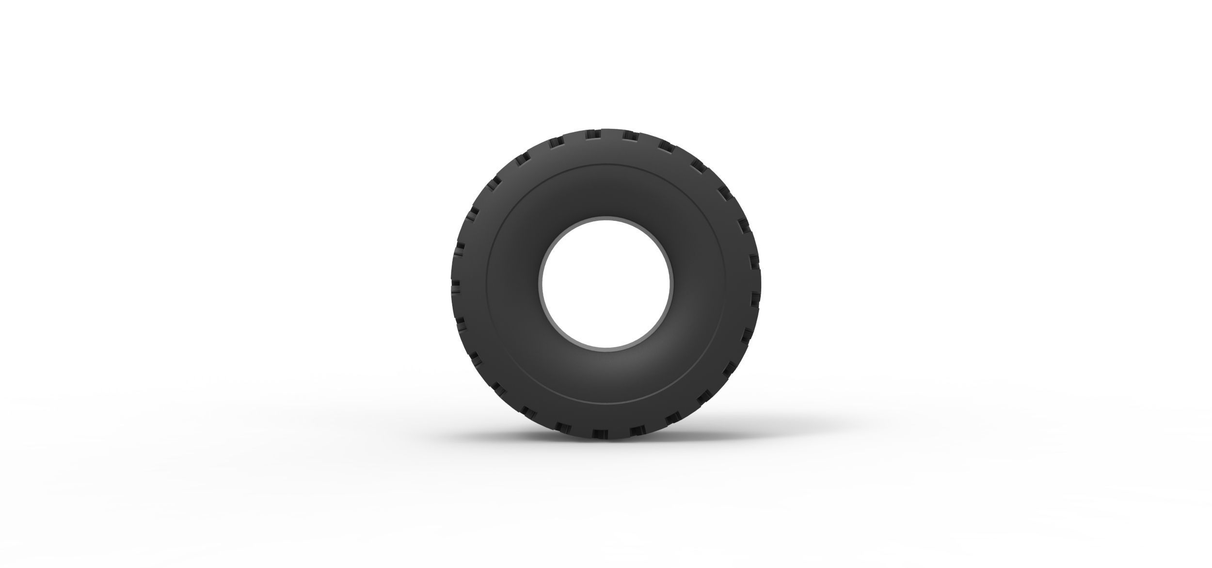 Military truck tire 11 Scale 1 to 25 3D print model_4