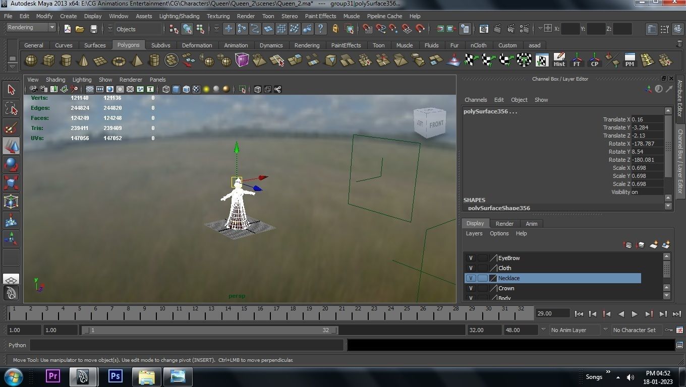 Queen woman wearing crown 3D model_55