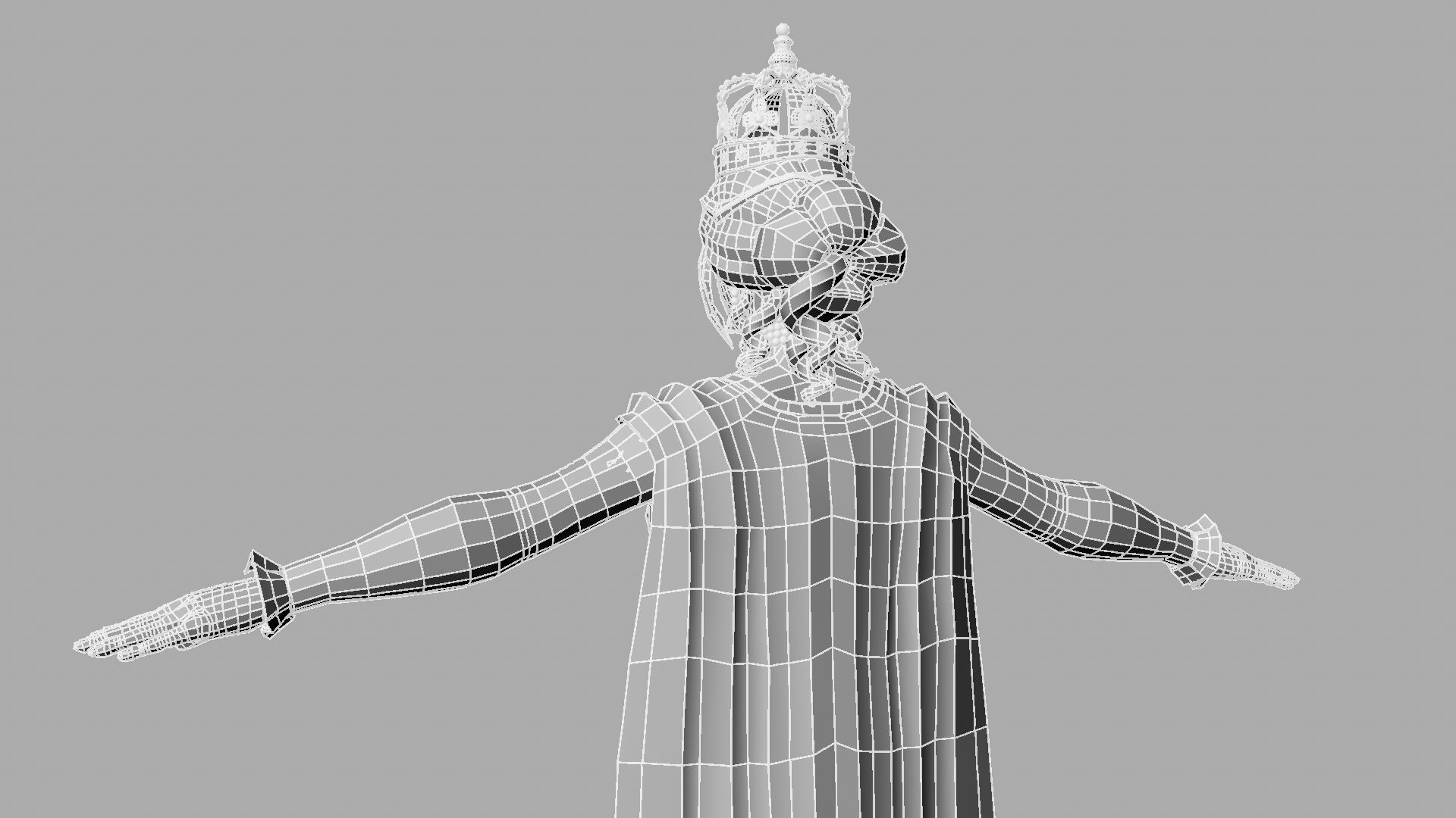 Queen woman wearing crown 3D model_30