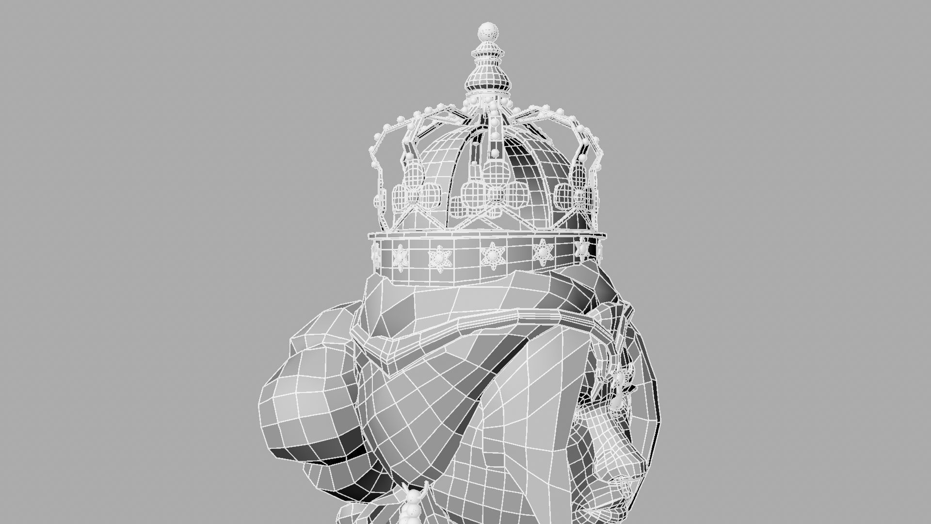 Queen woman wearing crown 3D model_53