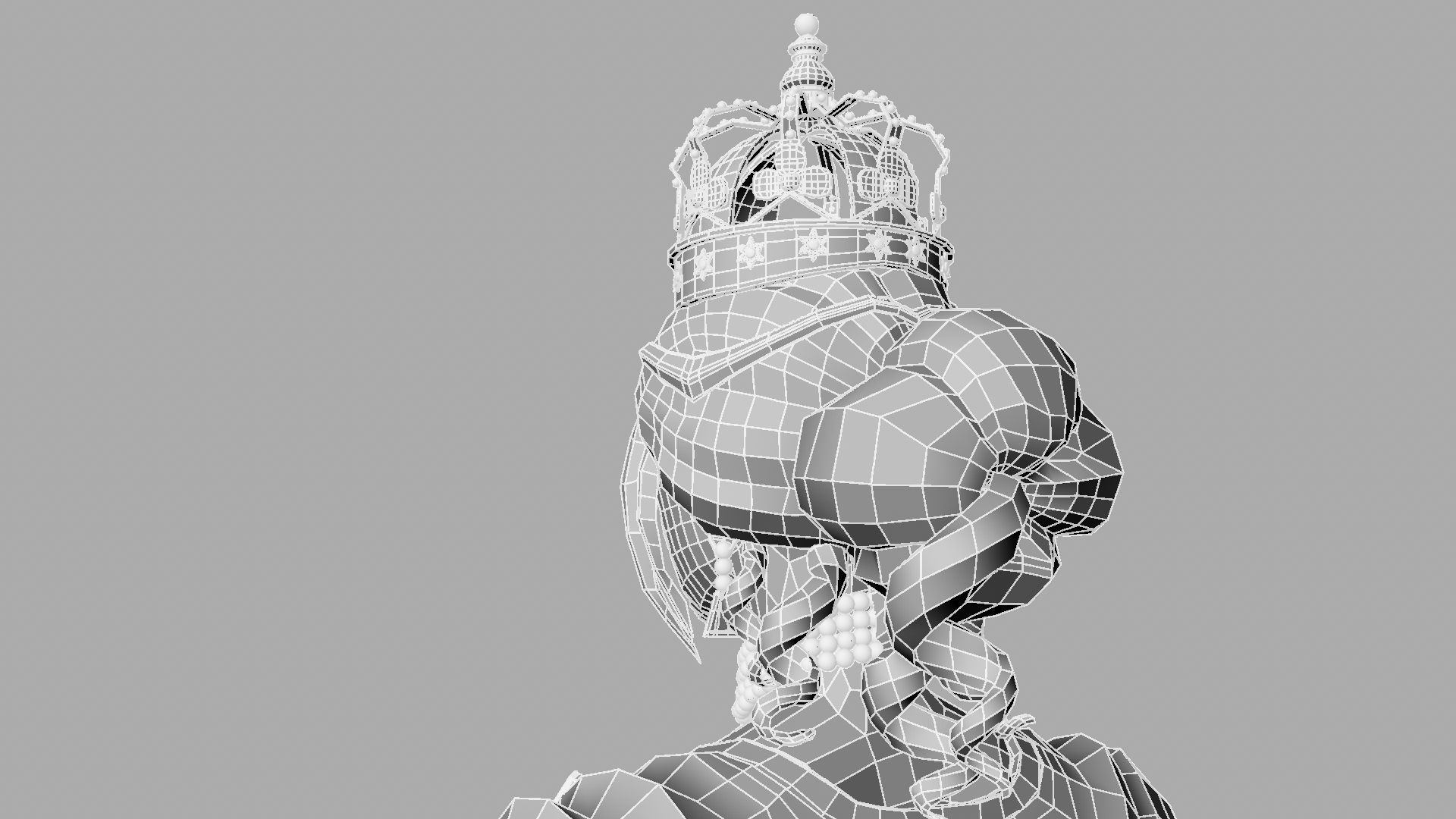 Queen woman wearing crown 3D model_25