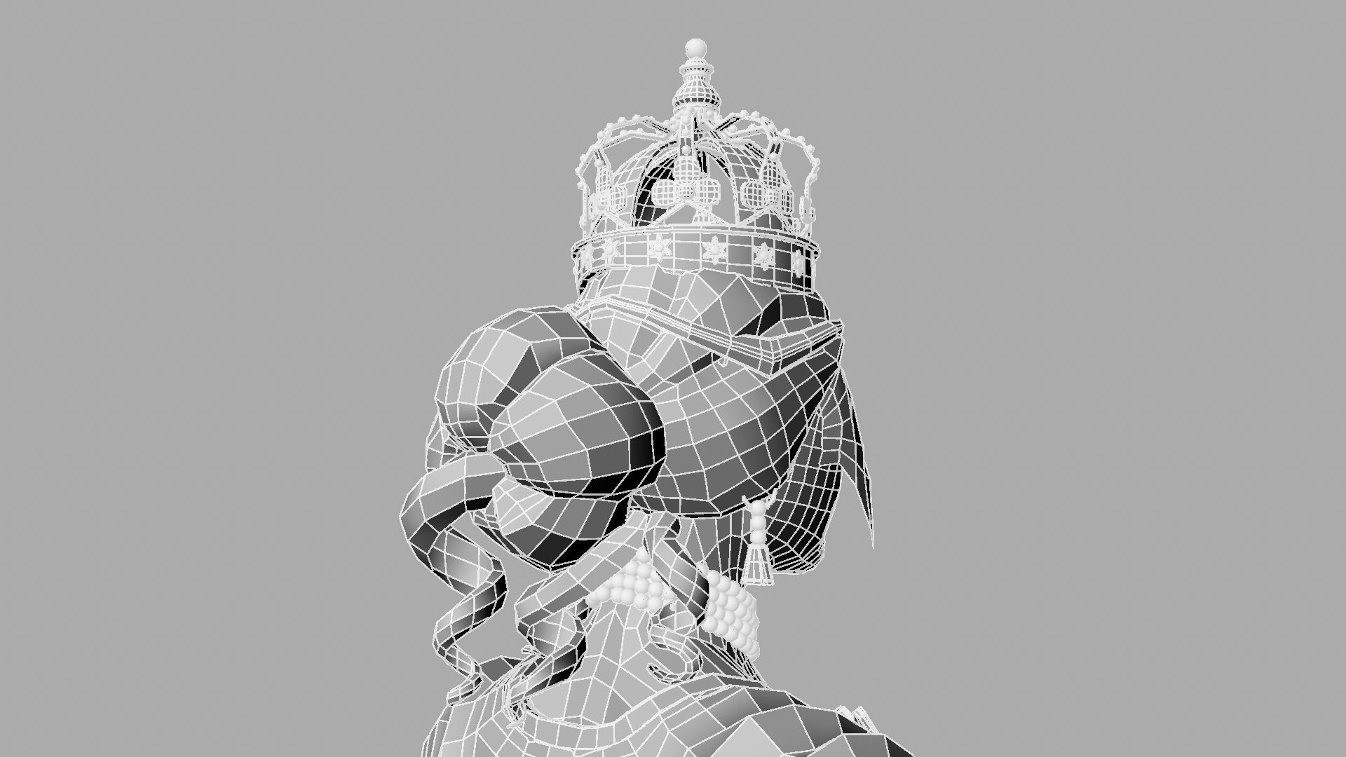 Queen woman wearing crown 3D model_26