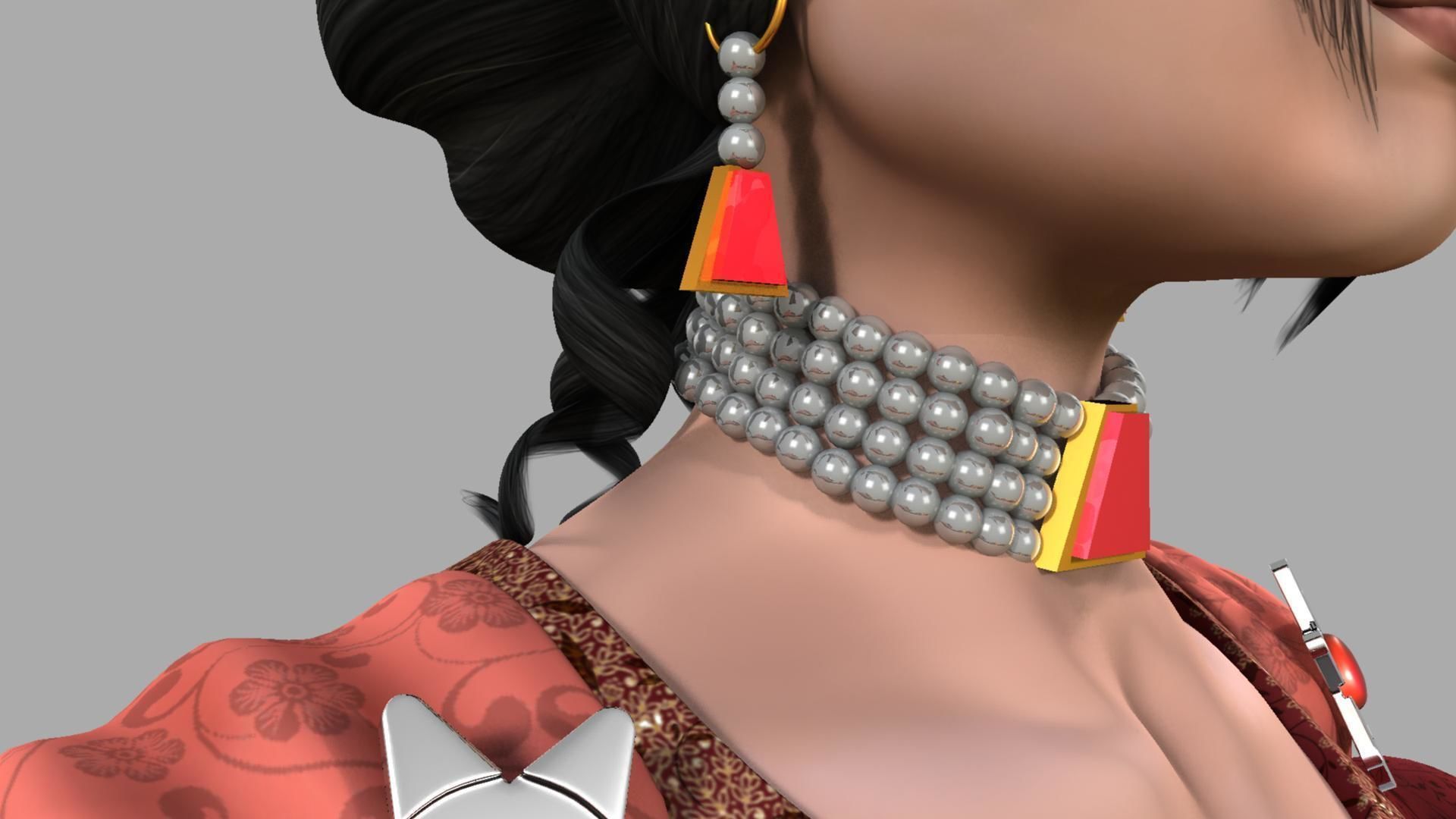 Queen woman wearing crown 3D model_20