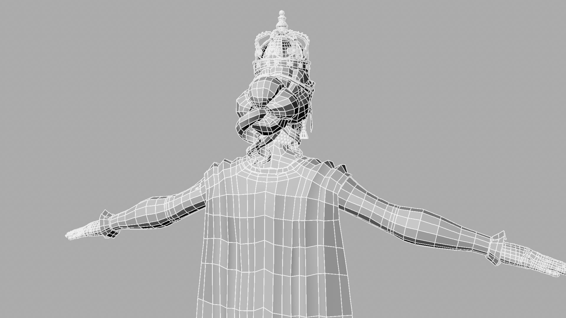 Queen woman wearing crown 3D model_31