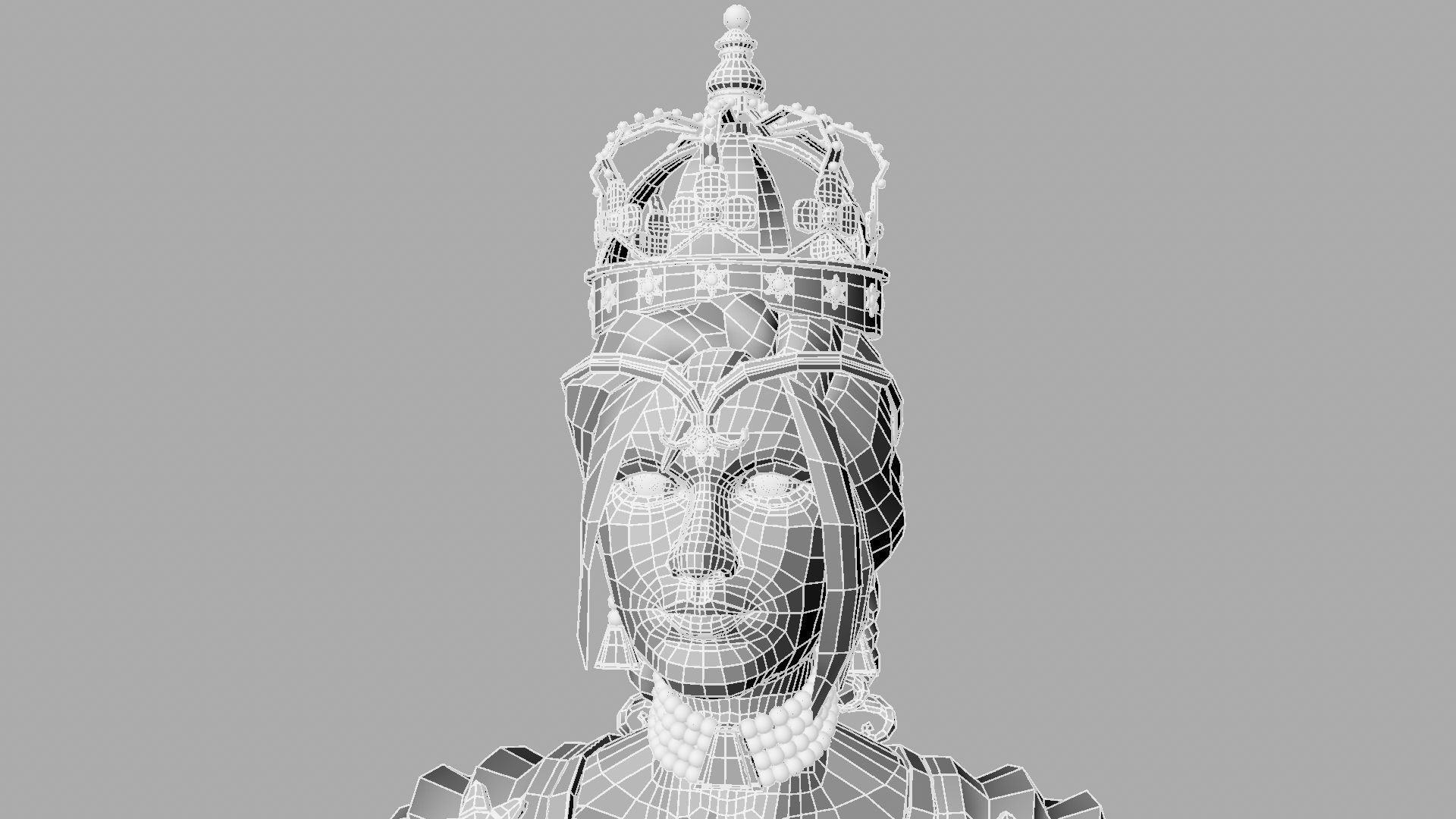 Queen woman wearing crown 3D model_24