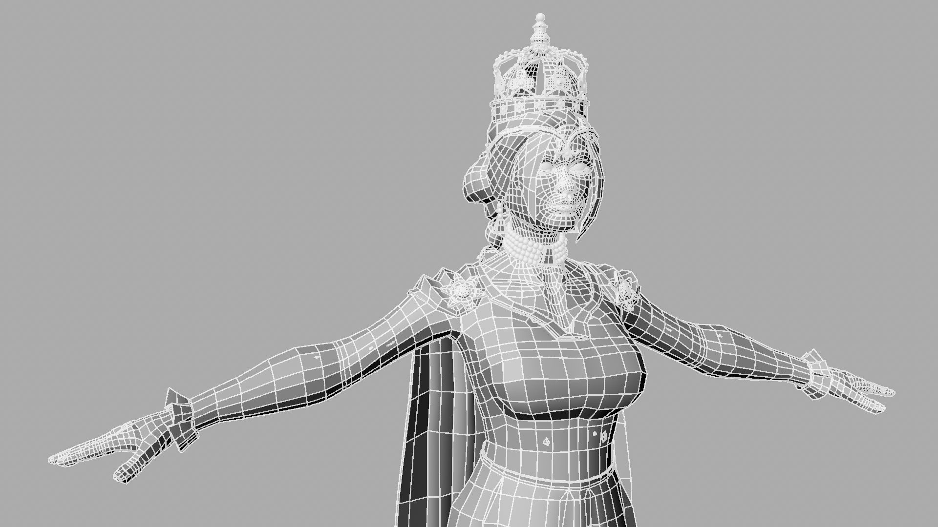 Queen woman wearing crown 3D model_28