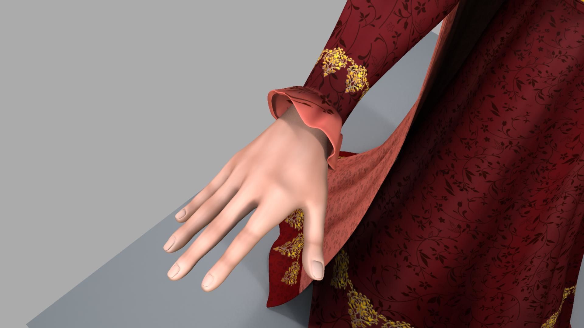 Queen woman wearing crown 3D model_15