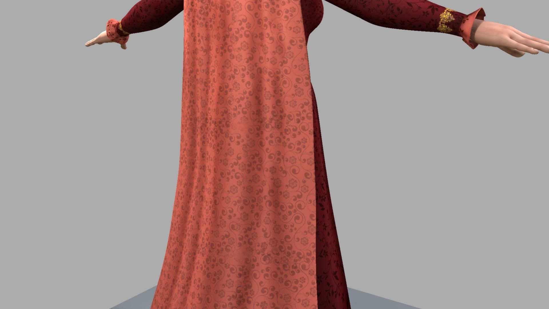 Queen woman wearing crown 3D model_4