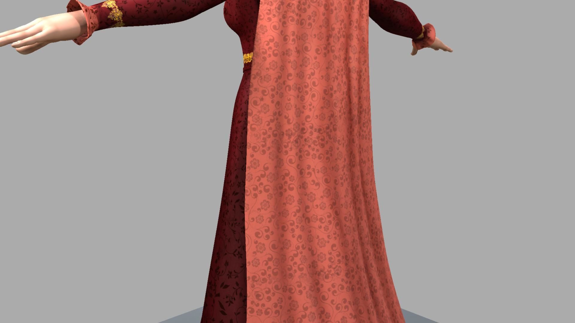 Queen woman wearing crown 3D model_3