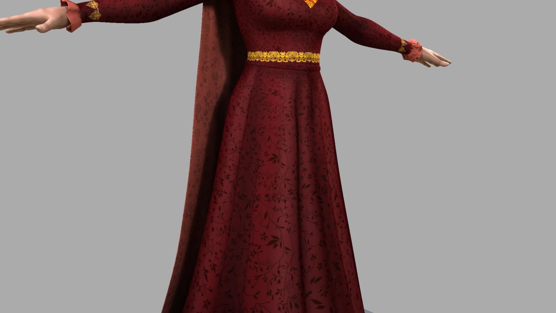 Queen woman wearing crown 3D model_59