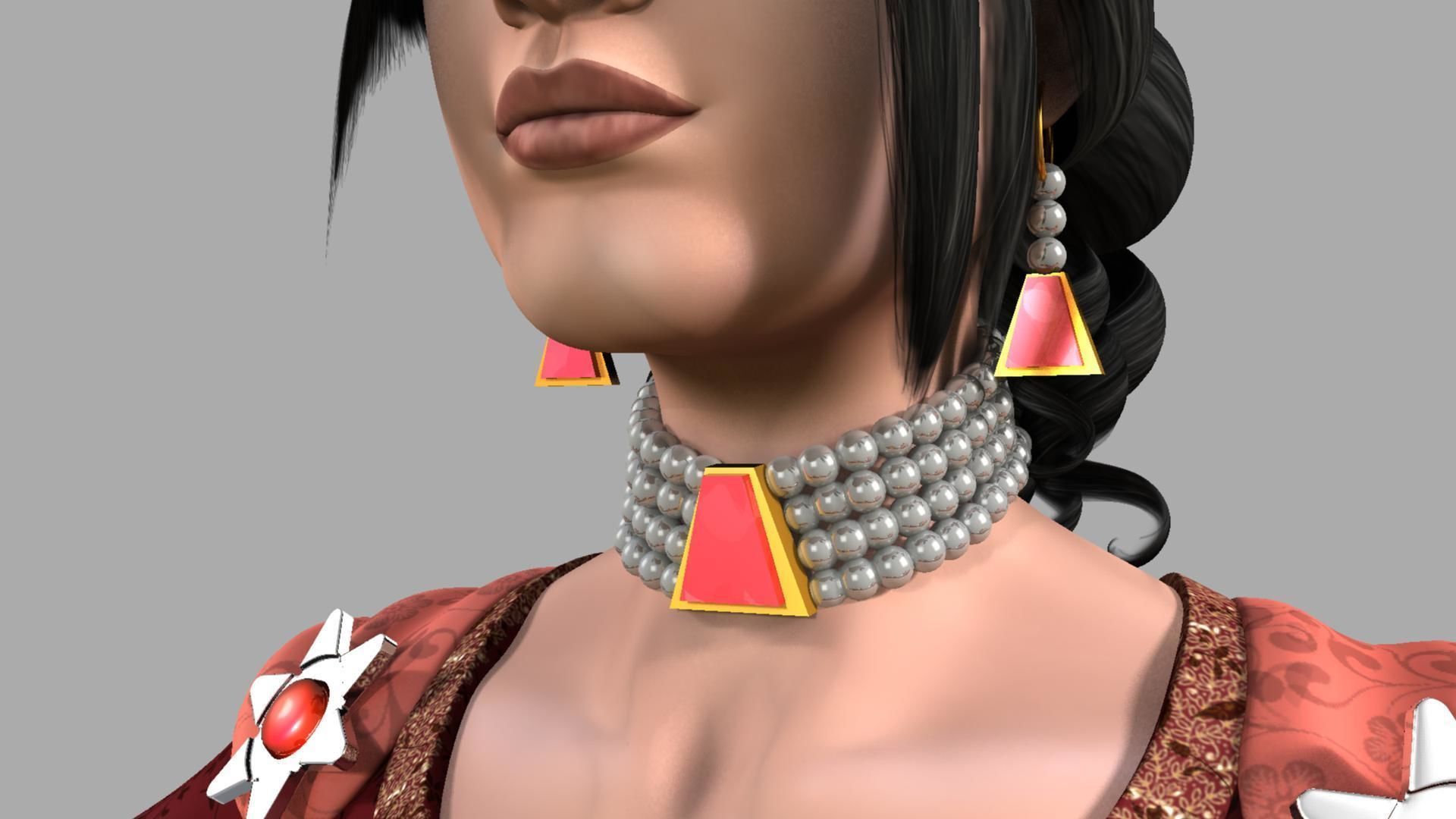 Queen woman wearing crown 3D model_19