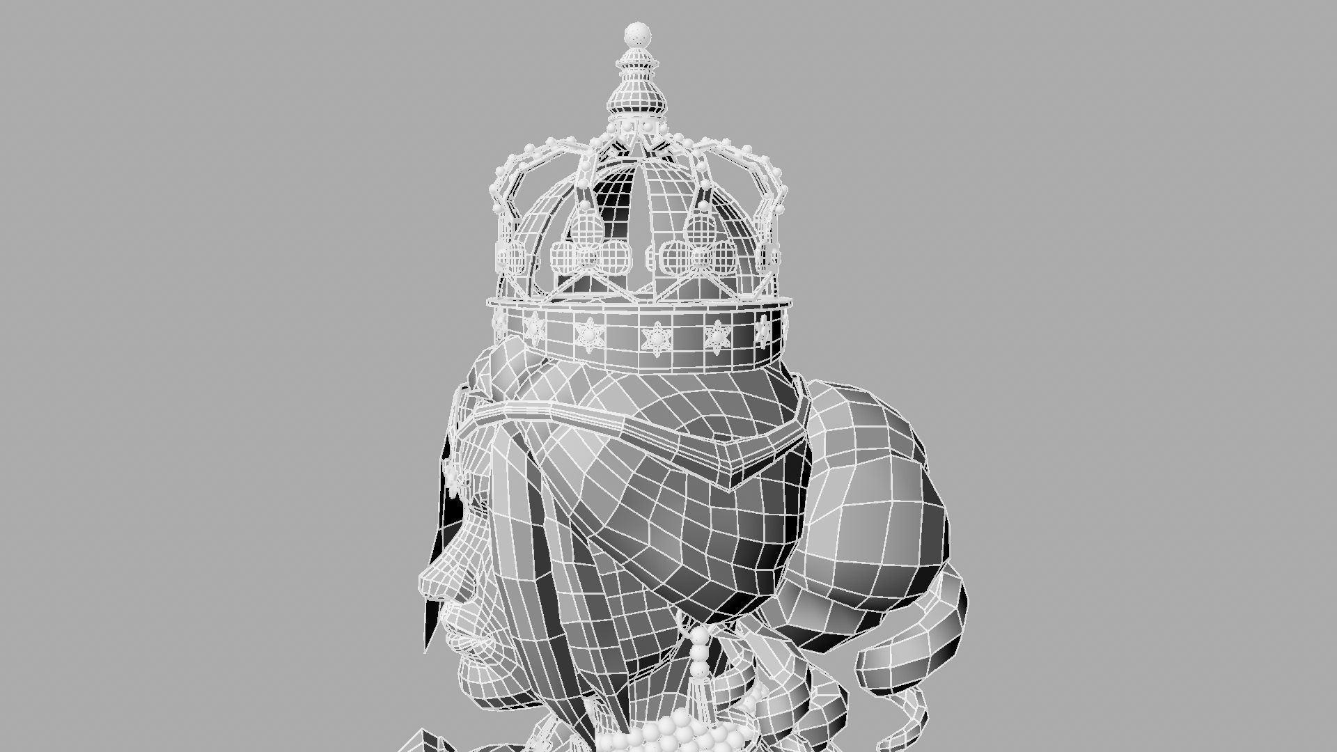 Queen woman wearing crown 3D model_54