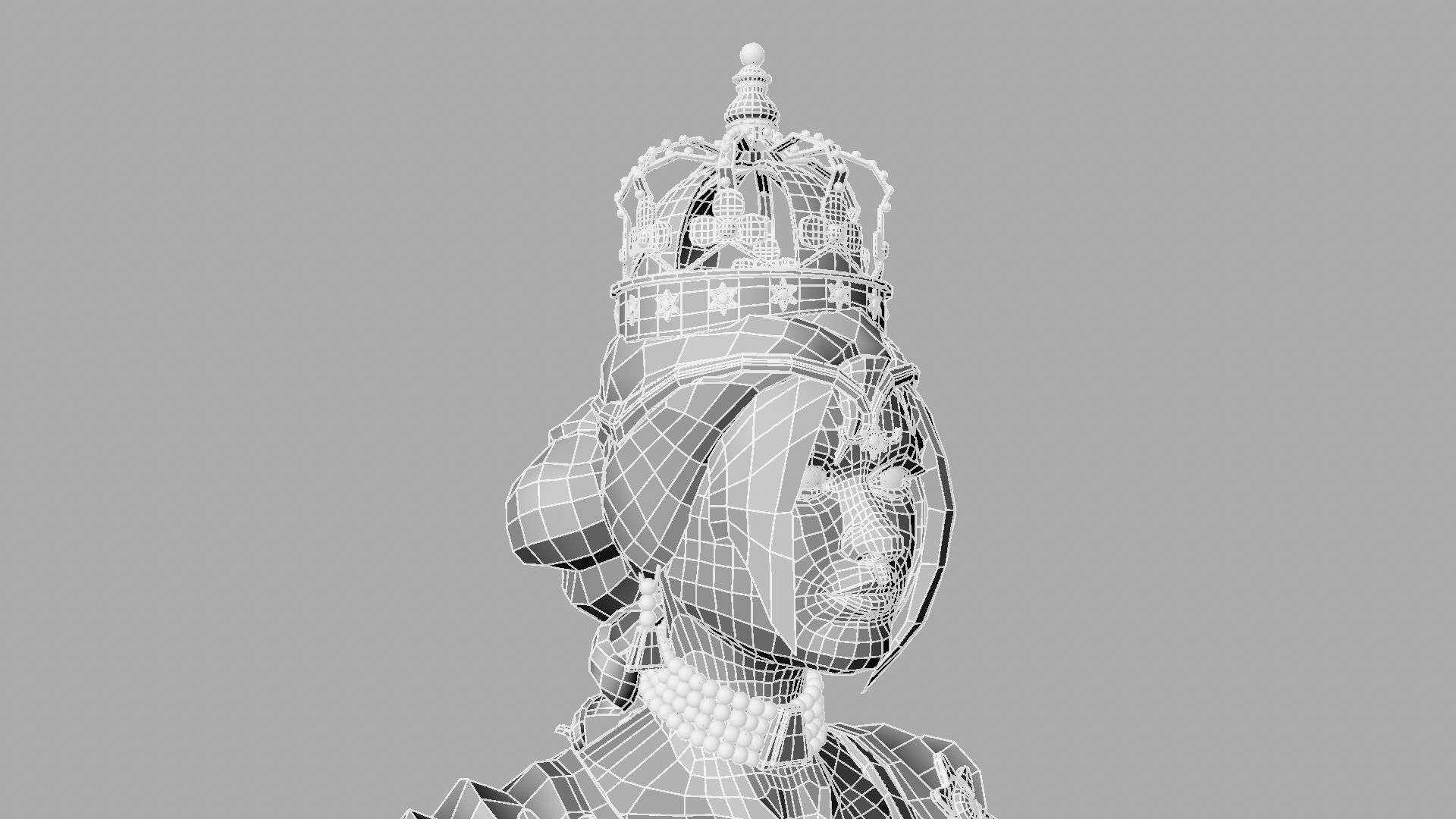 Queen woman wearing crown 3D model_27
