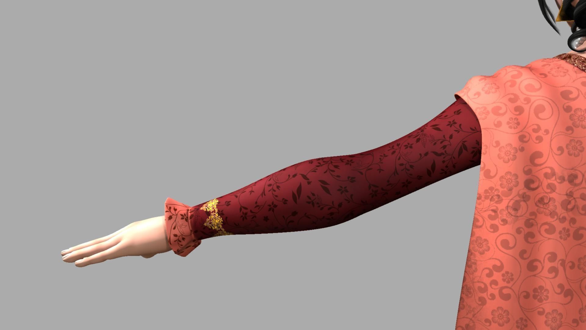 Queen woman wearing crown 3D model_10