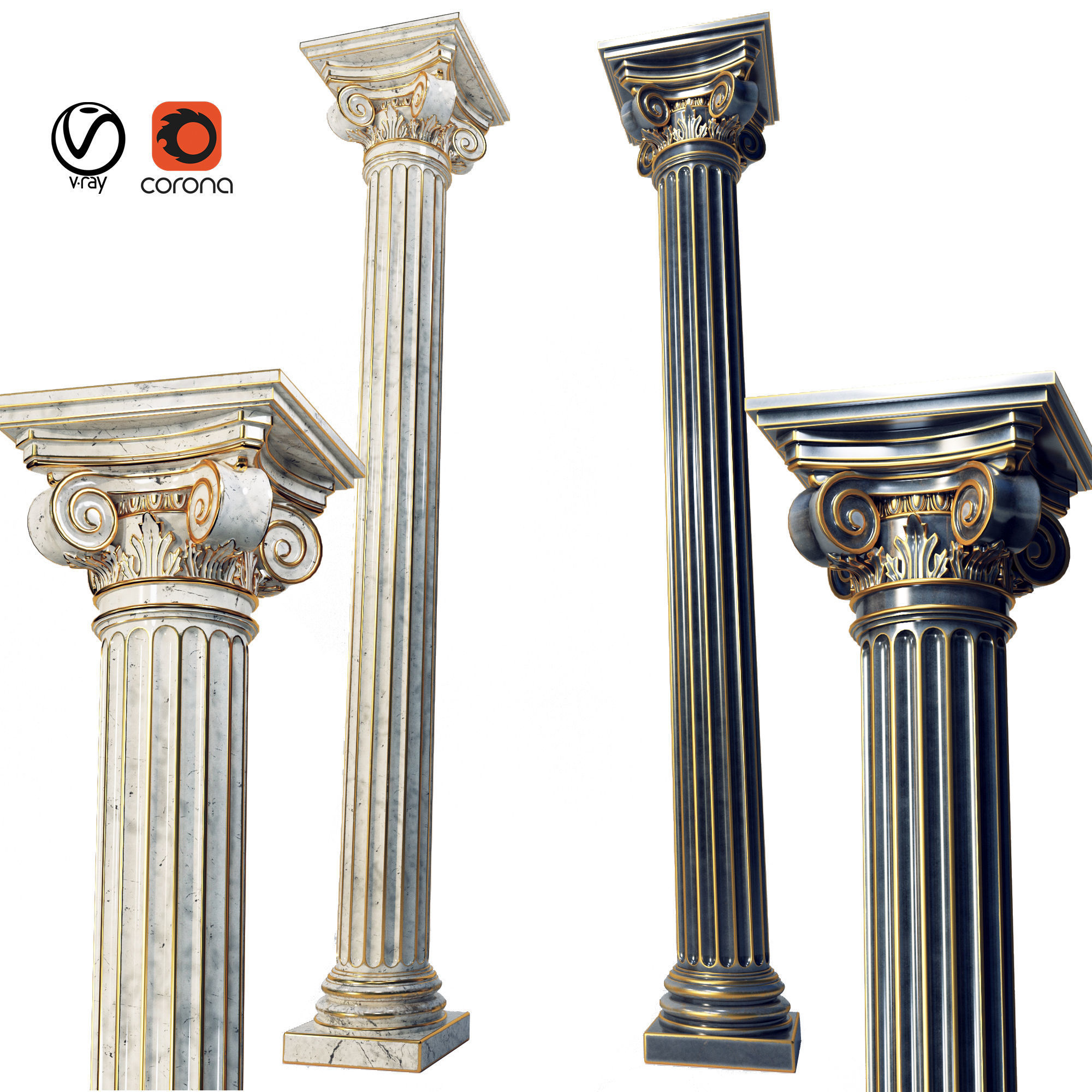 classic column 3D model_2