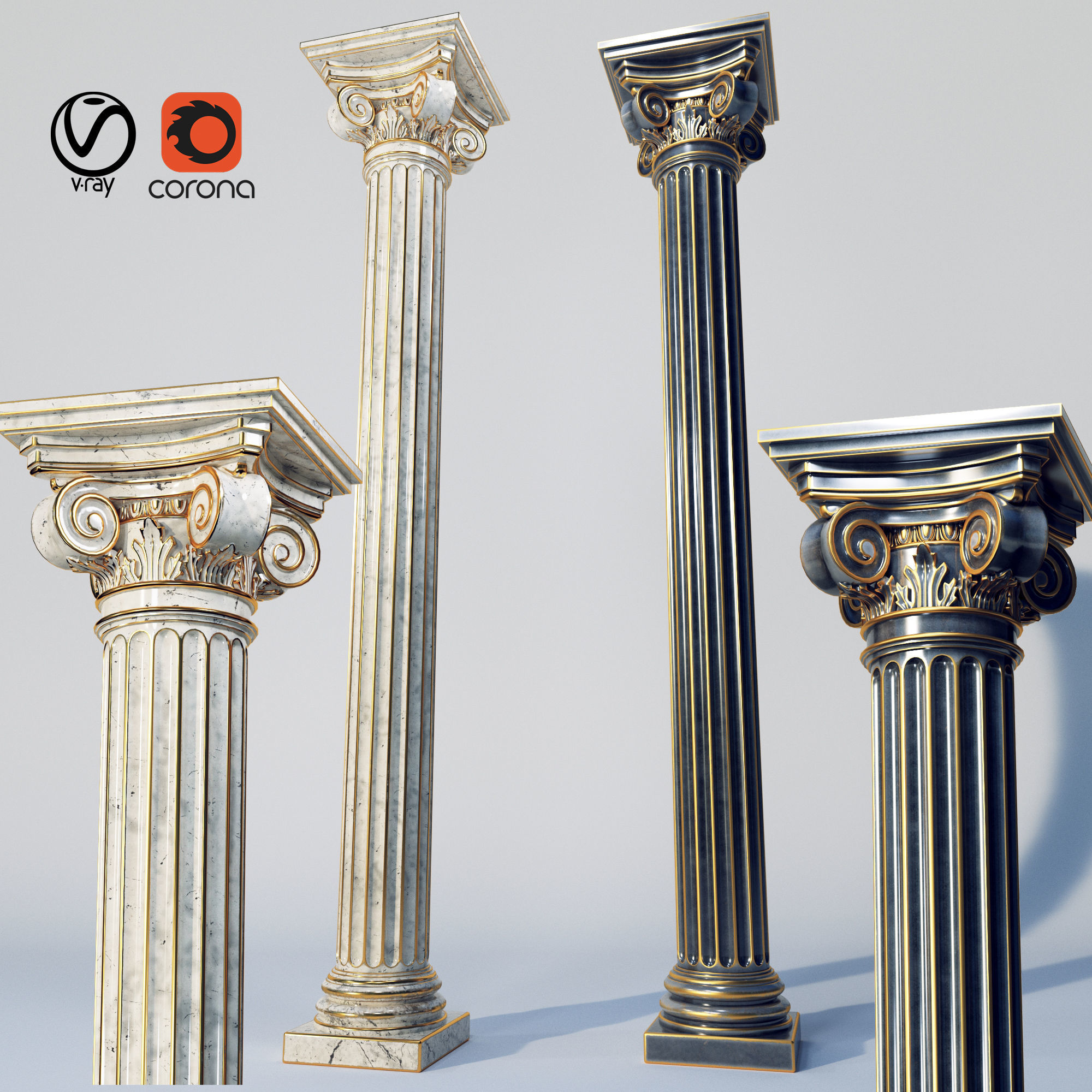classic column 3D model_1