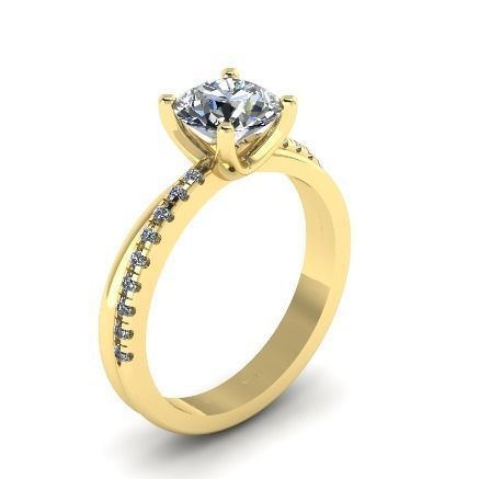 Solitaire Ring for woman 3D print model_3