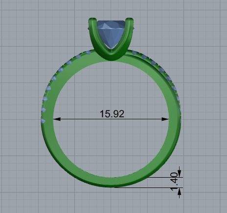 Solitaire Ring for woman 3D print model_4