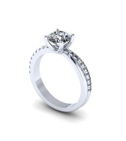Solitaire Ring for woman 3D print model_2
