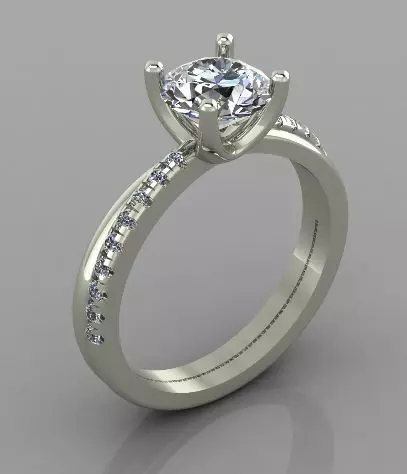 Solitaire Ring for woman 3D print model_0