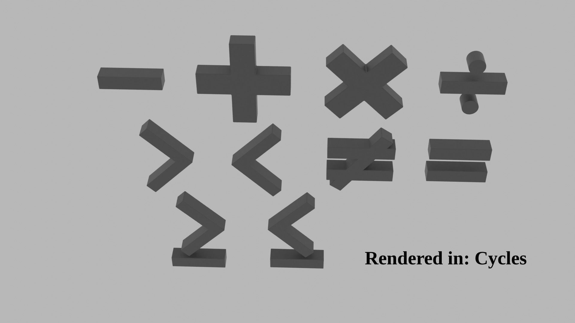Math symbols Low-poly 3D model_4