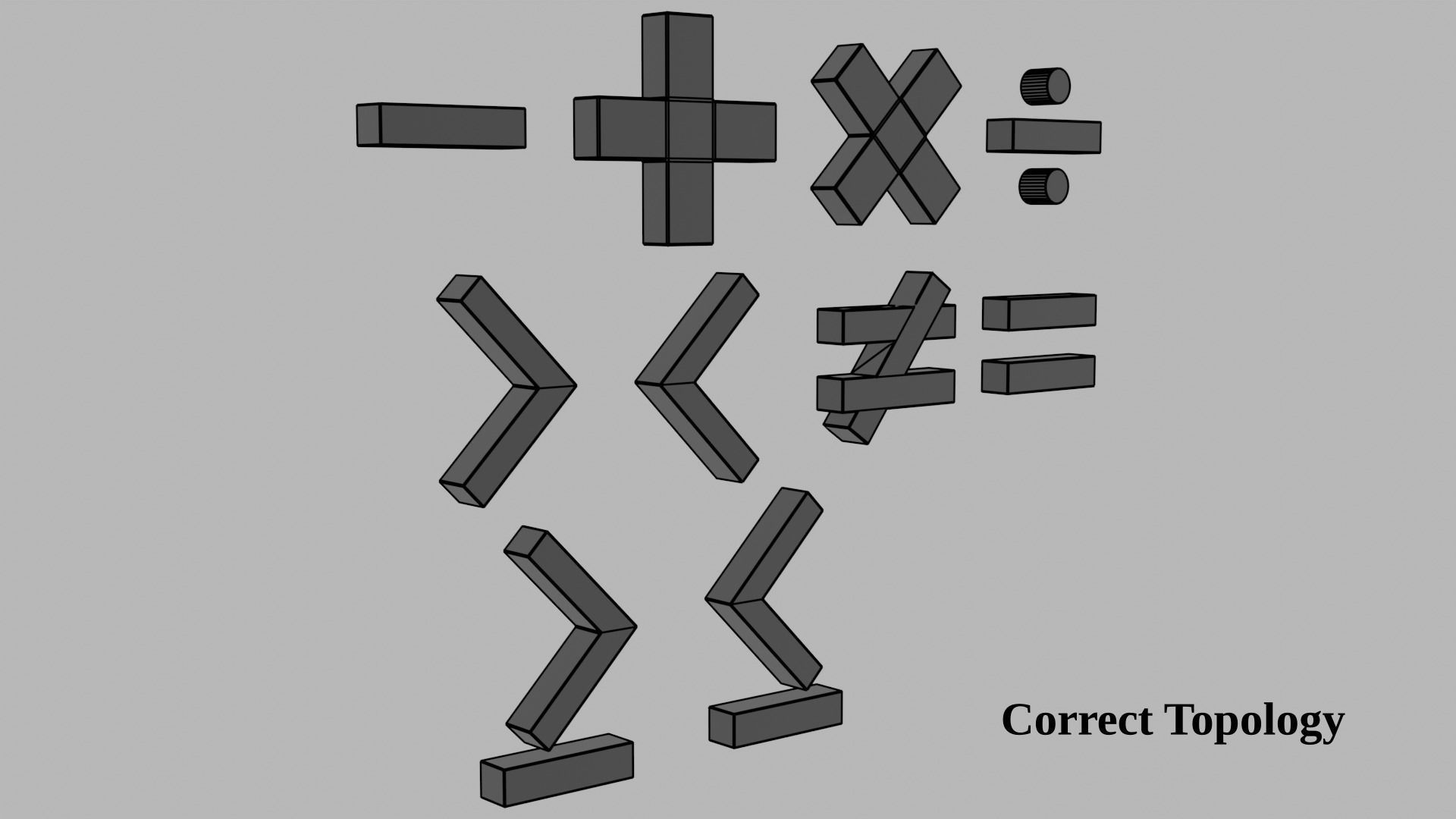 Math symbols Low-poly 3D model_6