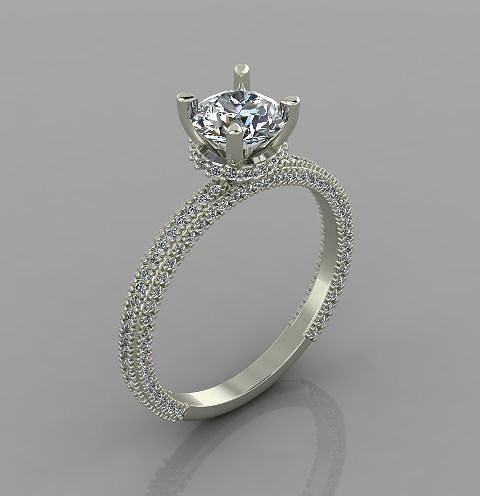 Solitaire Jewelry Ring 3D print model