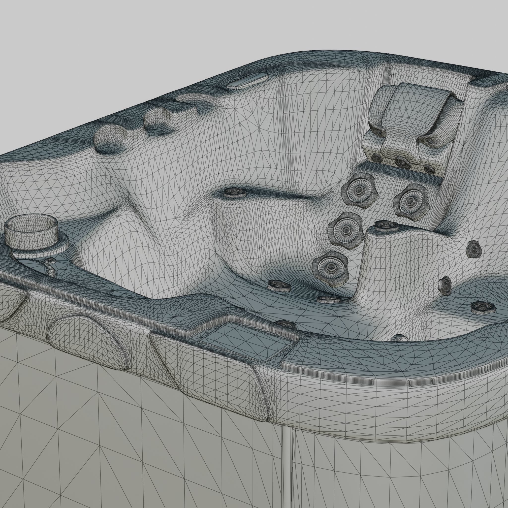 3D model of Hot Tub Jacuzzi D1 Spas Tria 36 Low-poly 3D model_5