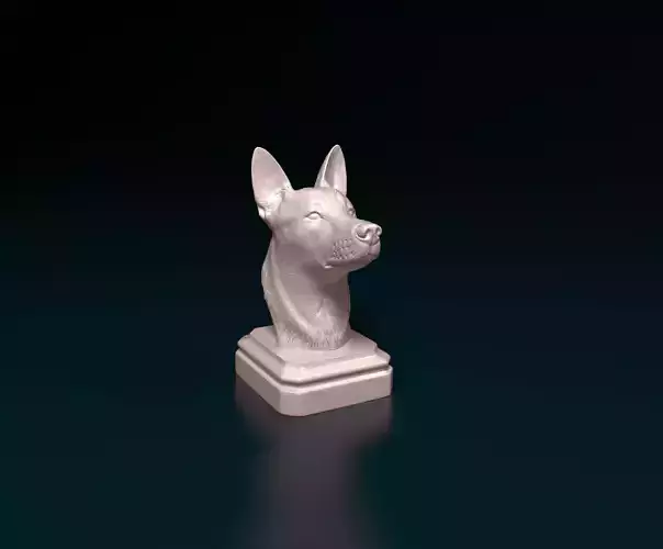 Malinois dog bust 3D print model