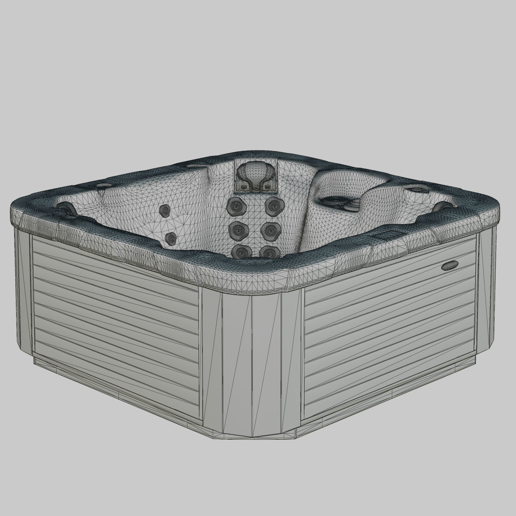 3D model of Hot Tub Jacuzzi D1 Spas Nautique Low-poly 3D model_4
