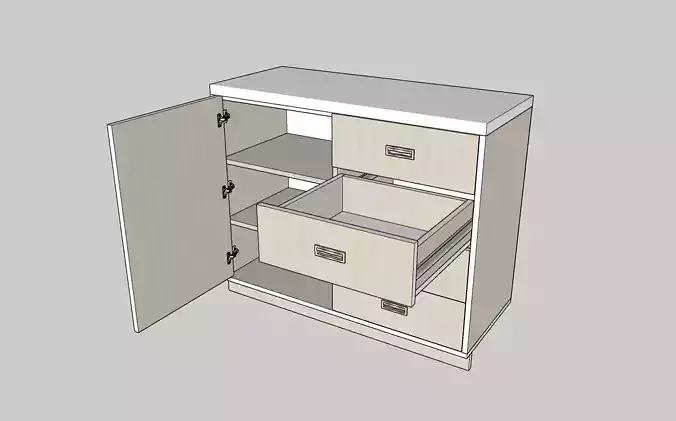 Dresser tall cabinet on wheels