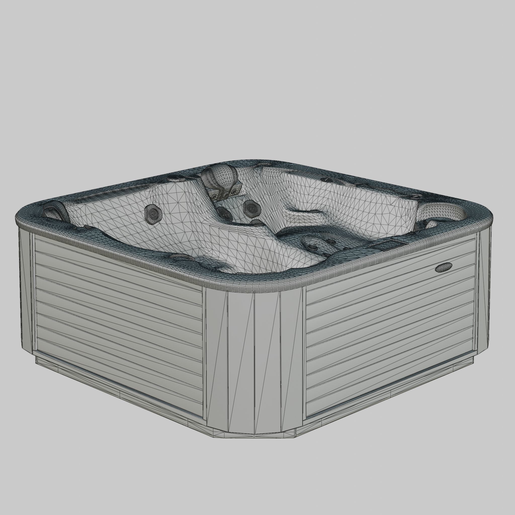 3D model of Hot Tub Jacuzzi D1 Spas Aurora Low-poly 3D model_4