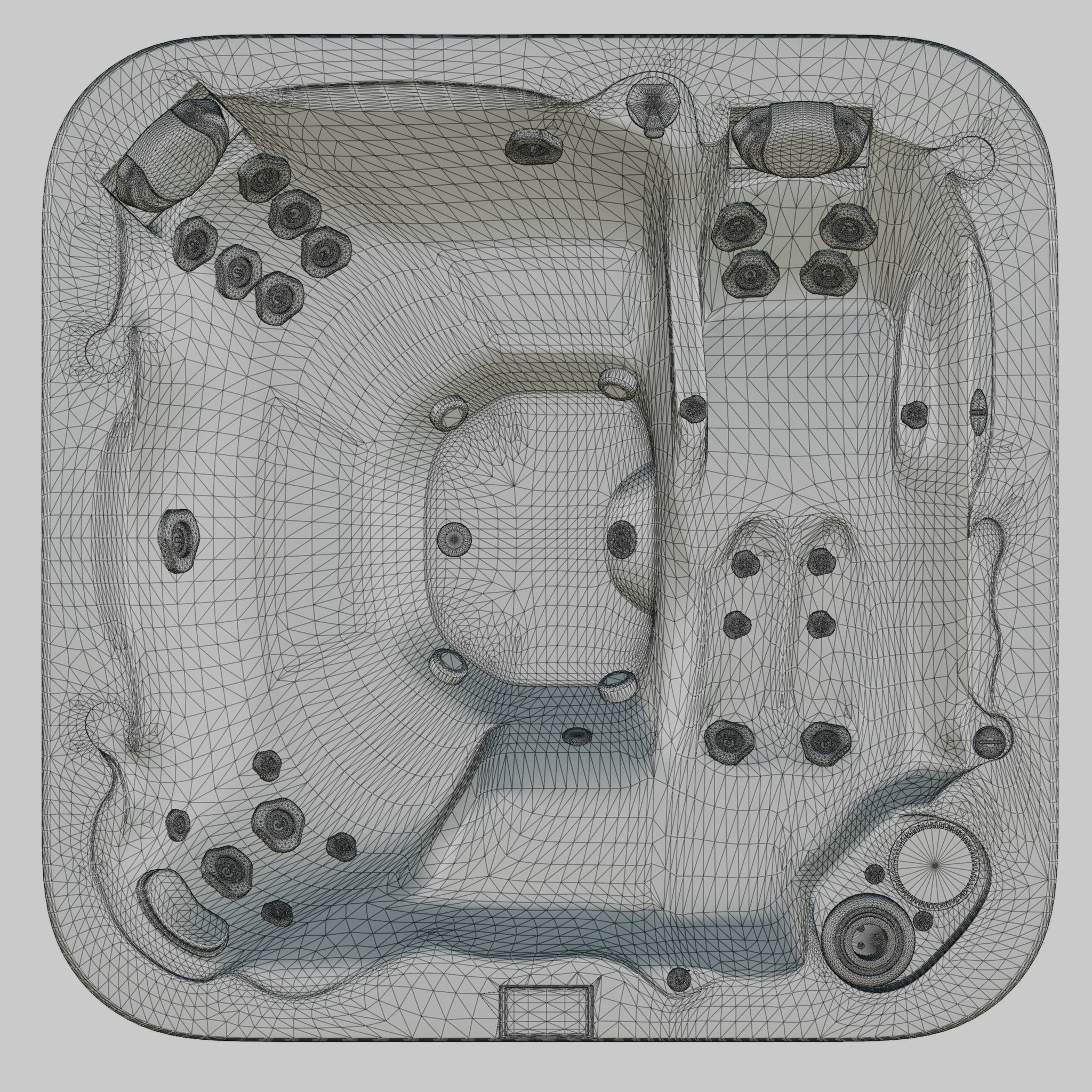 3D model of Hot Tub Jacuzzi D1 Spas Aurora Low-poly 3D model_7