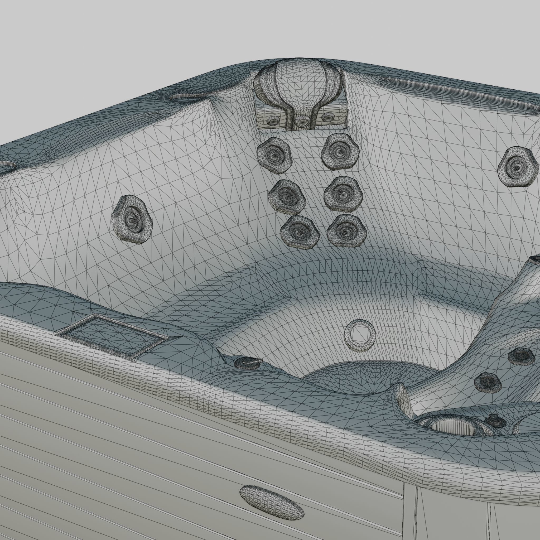 3D model of Hot Tub Jacuzzi D1 Spas Aurora Low-poly 3D model_5