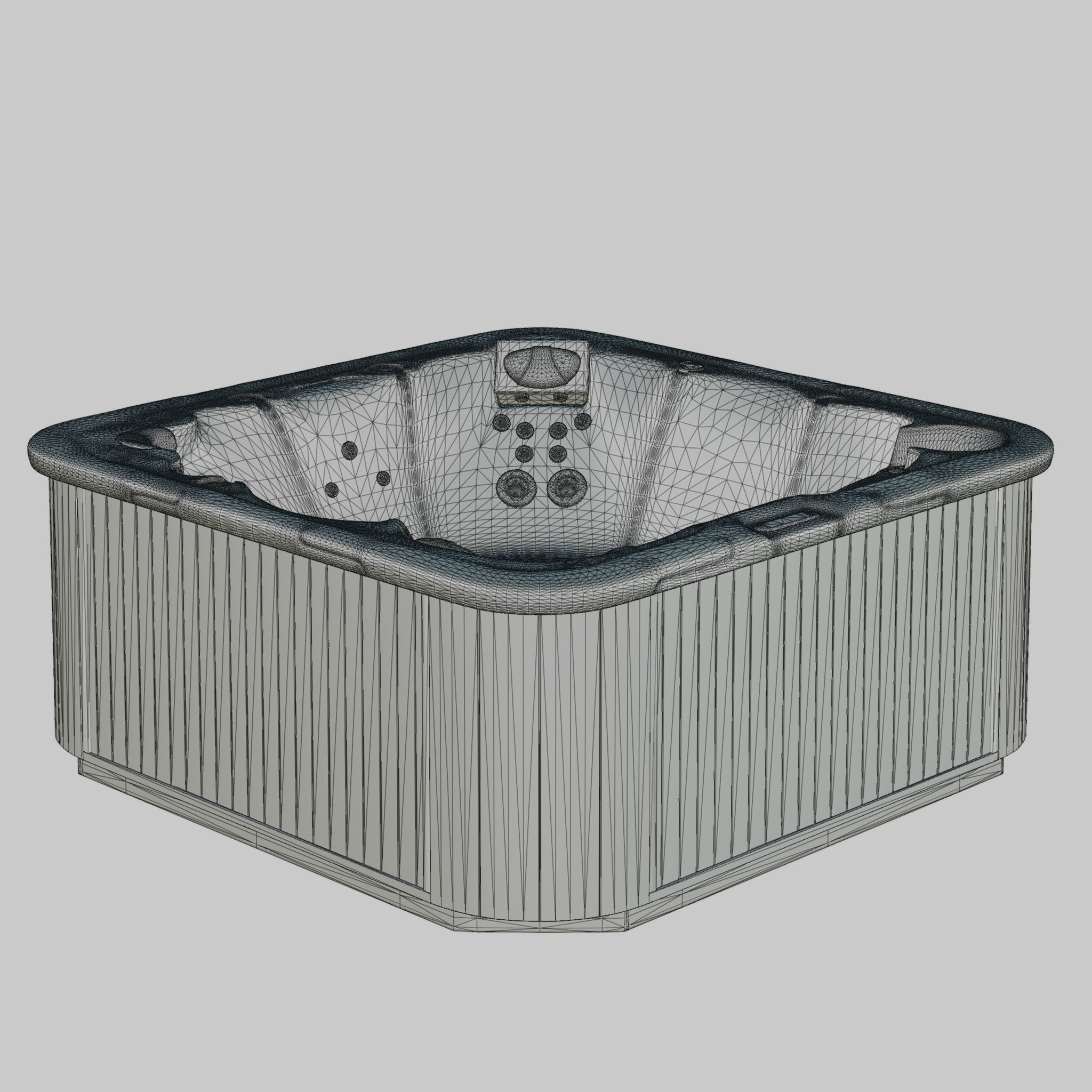 3D model of Hot Tub Jacuzzi D1 Spas Wayfarer Low-poly 3D model_4