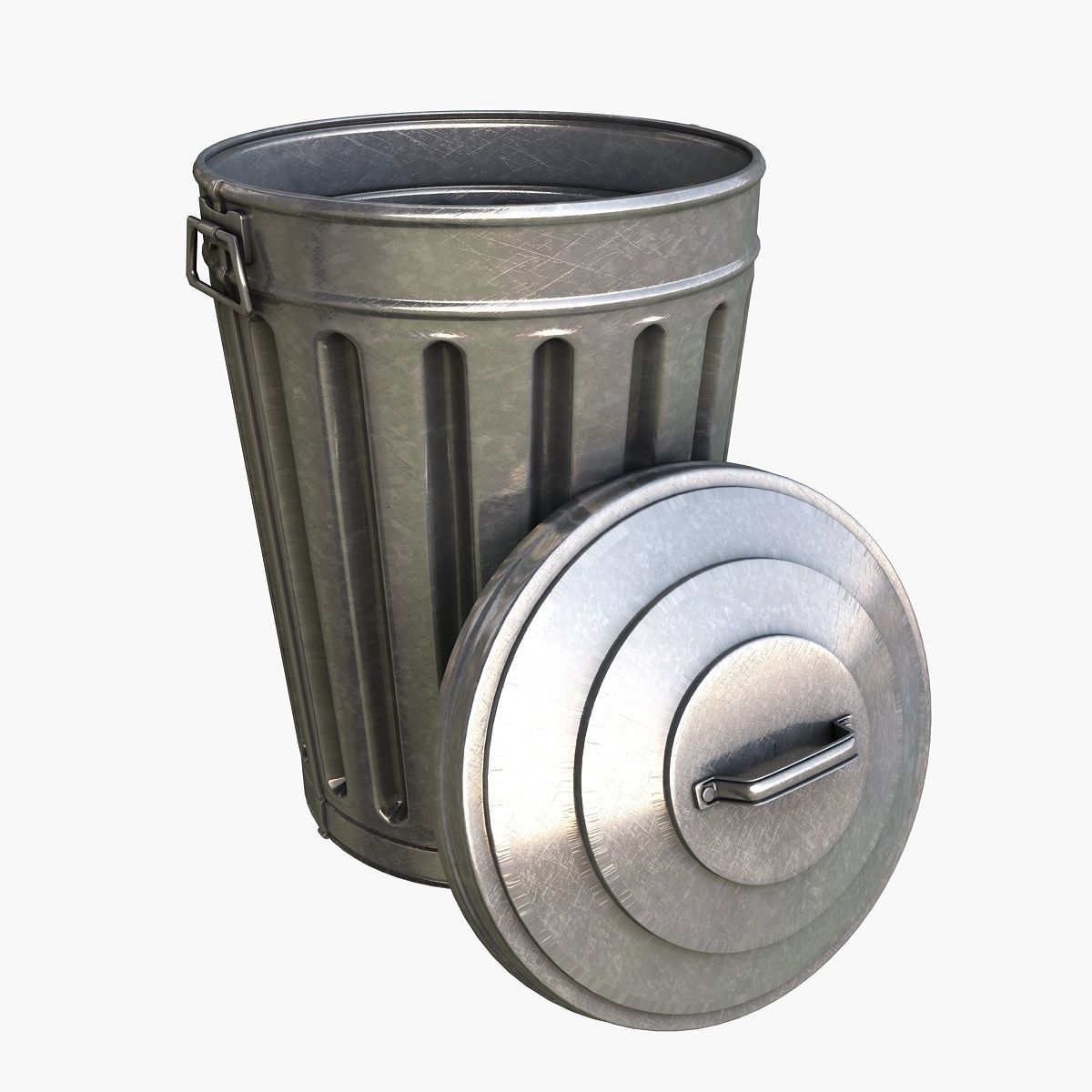 Garbage metal Can 3D model_2
