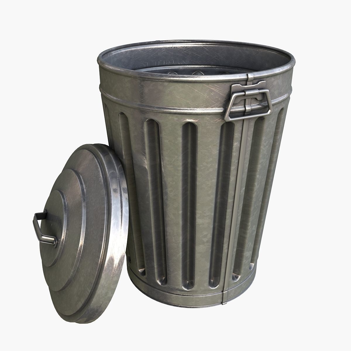 Garbage metal Can 3D model_5