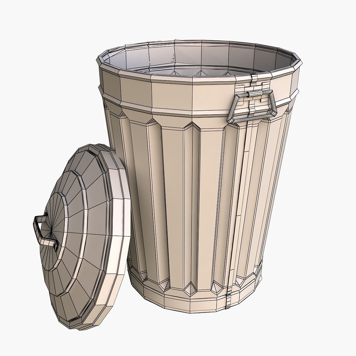 Garbage metal Can 3D model_6