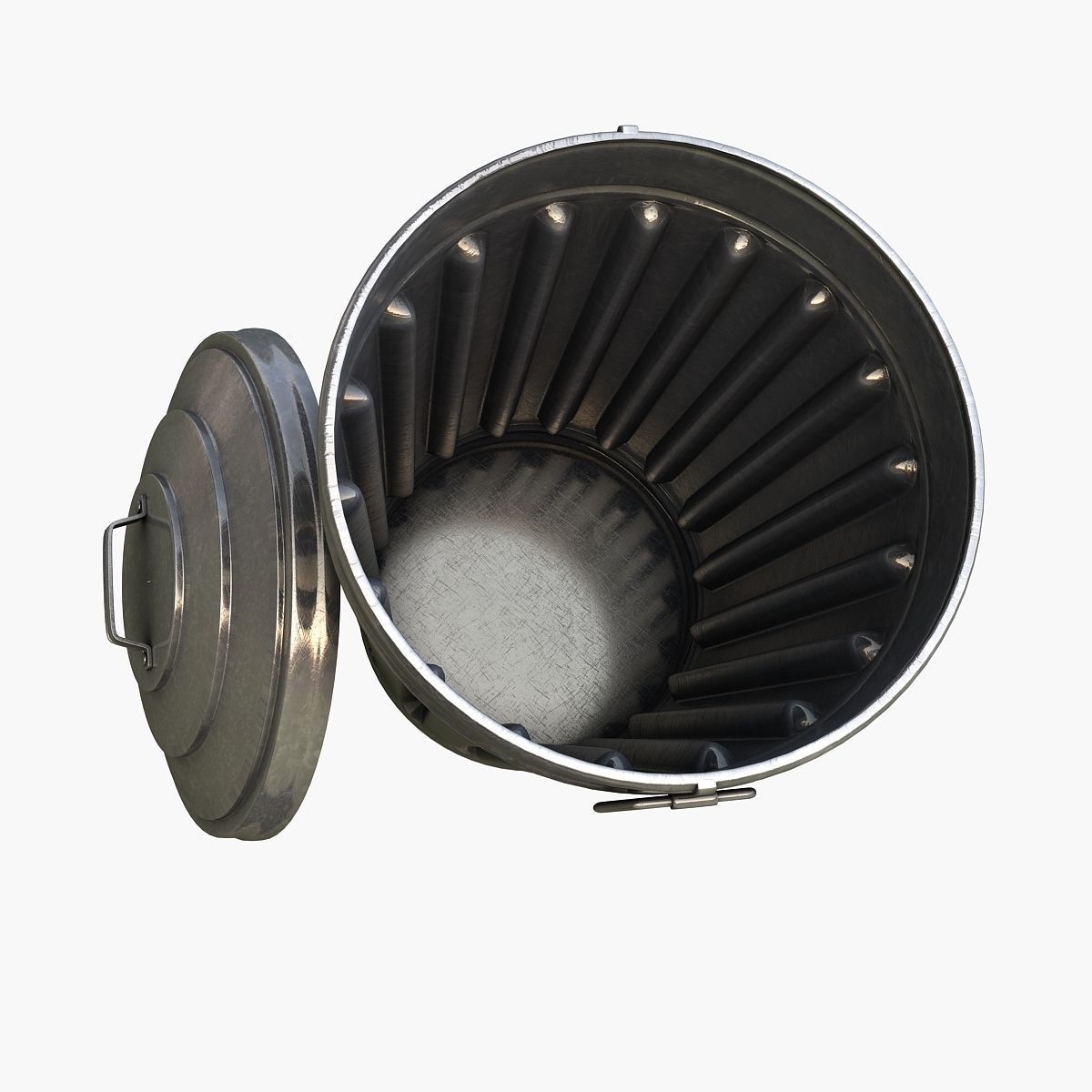 Garbage metal Can 3D model_3