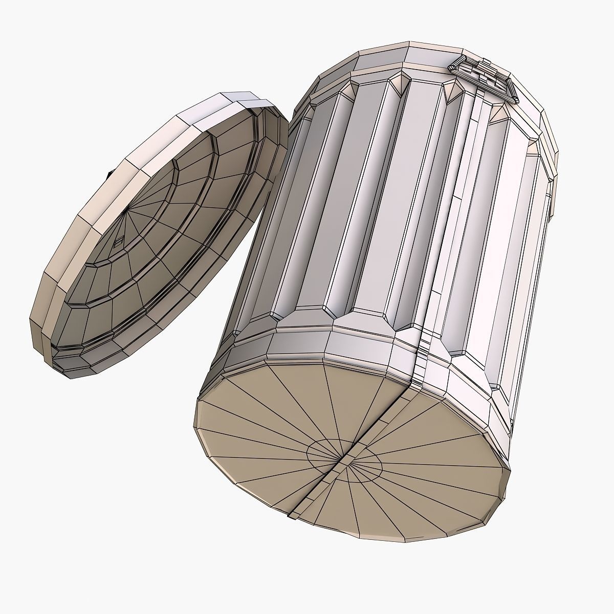 Garbage metal Can 3D model_11