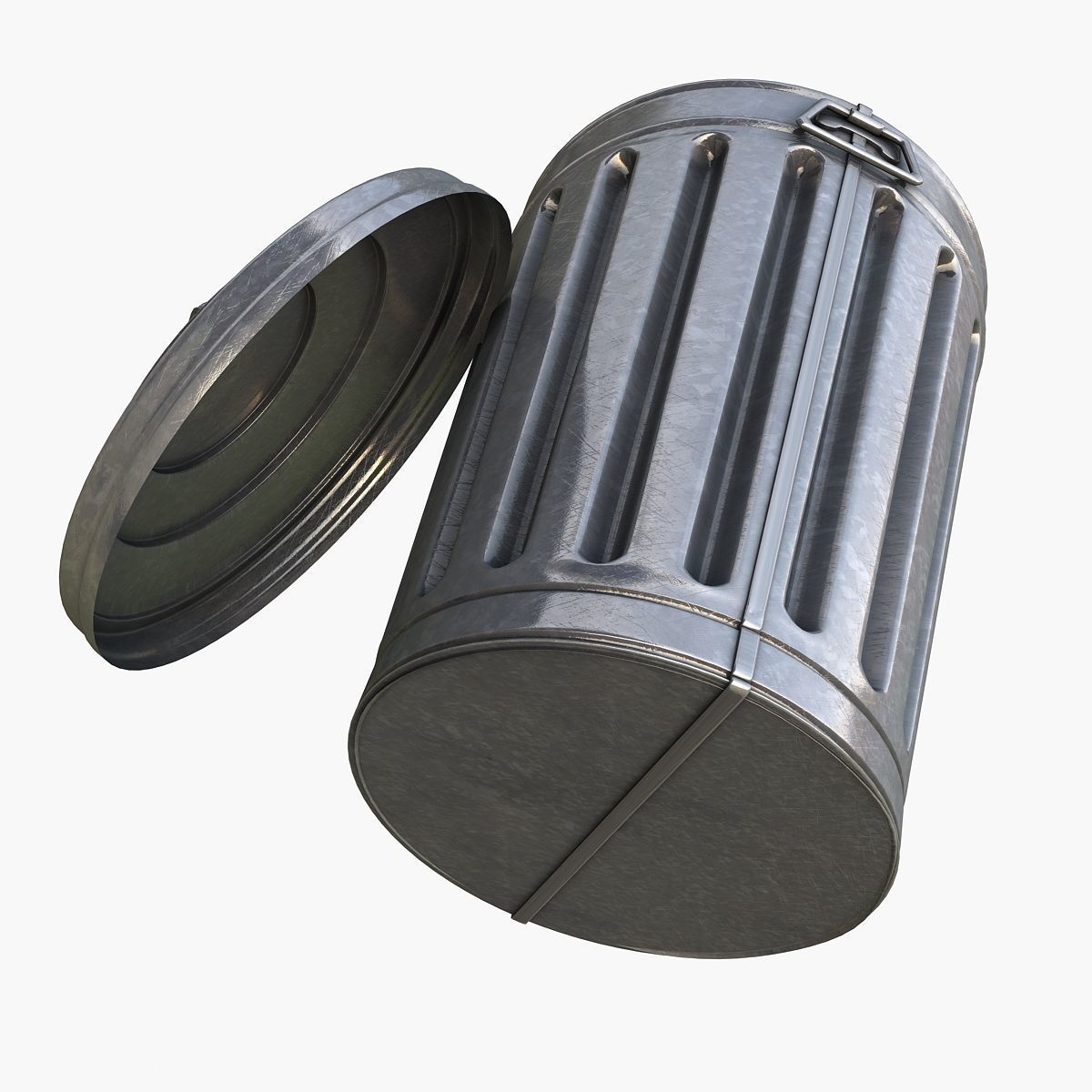 Garbage metal Can 3D model_4