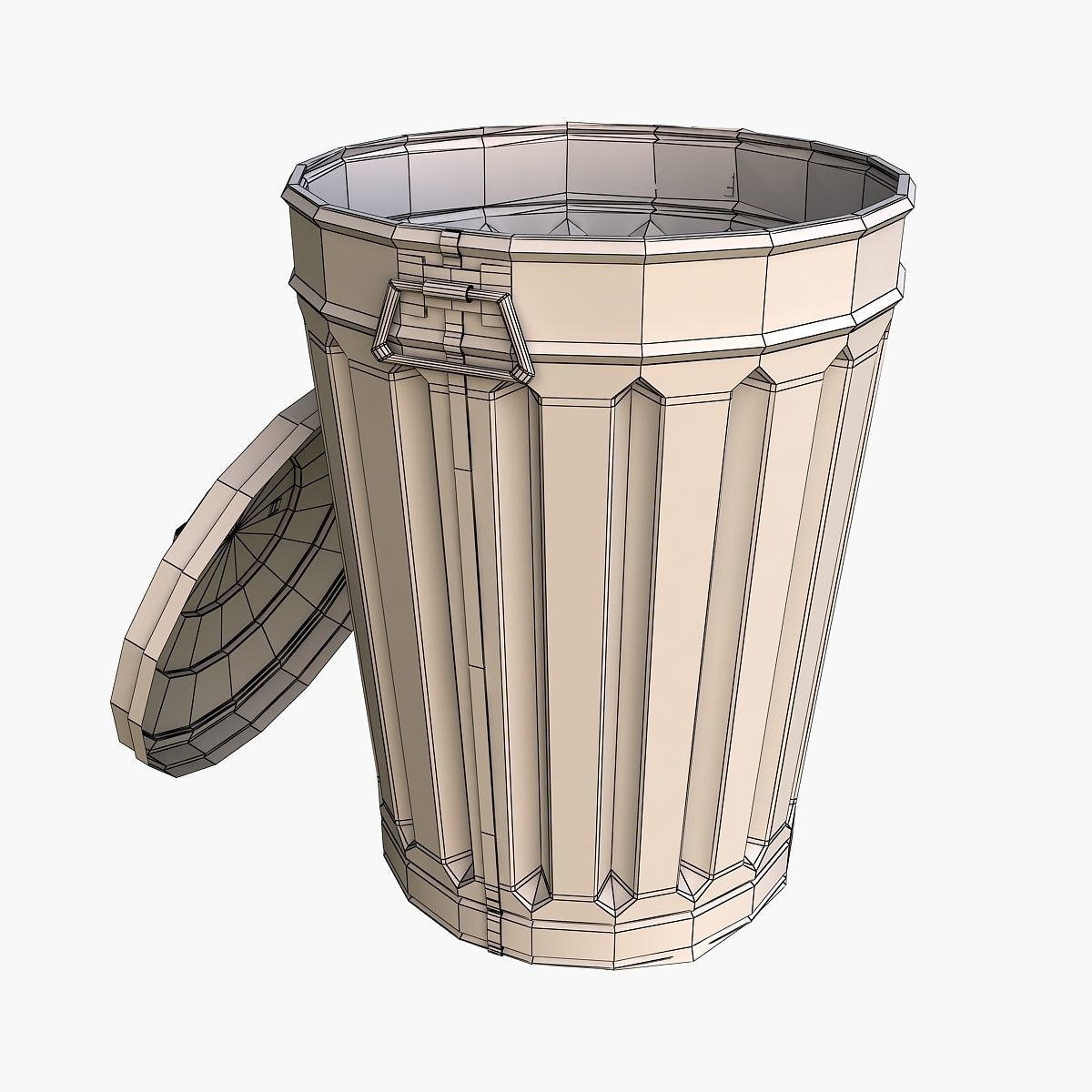 Garbage metal Can 3D model_7