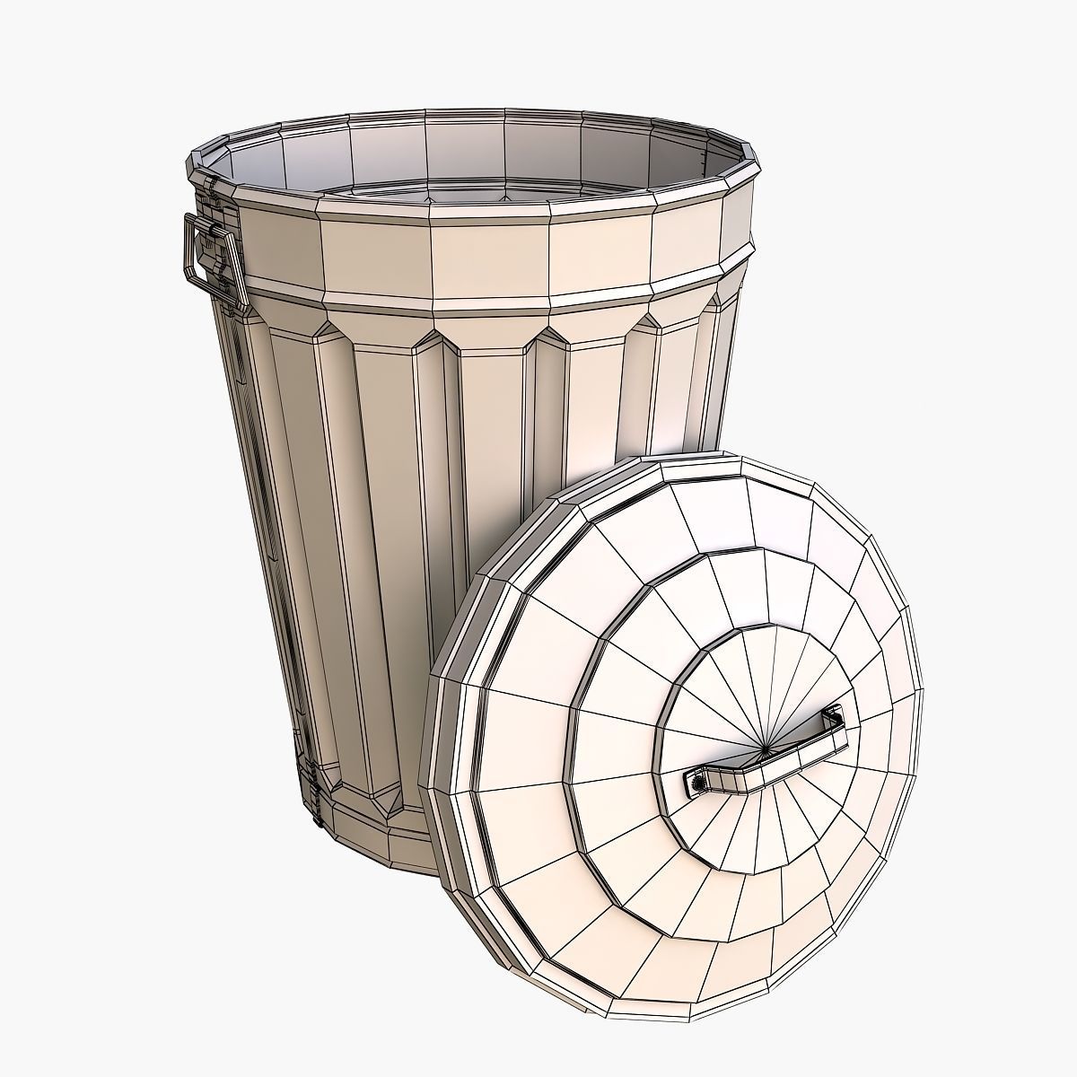 Garbage metal Can 3D model_9