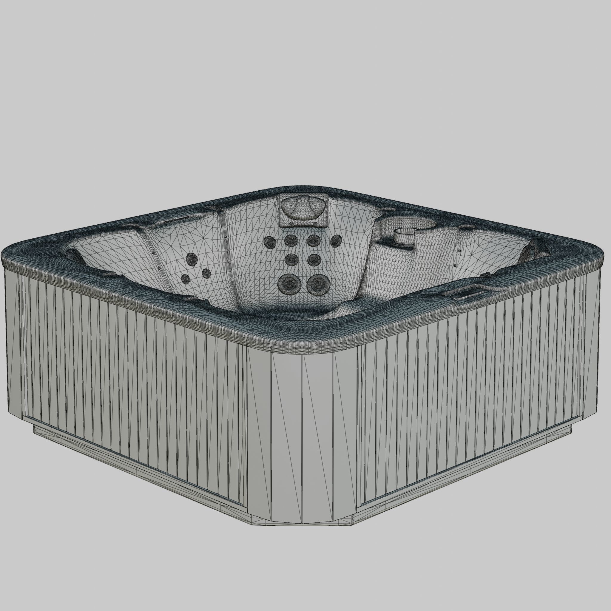 3D model of Hot Tub Jacuzzi D1 Spas Meridian Low-poly 3D model_4