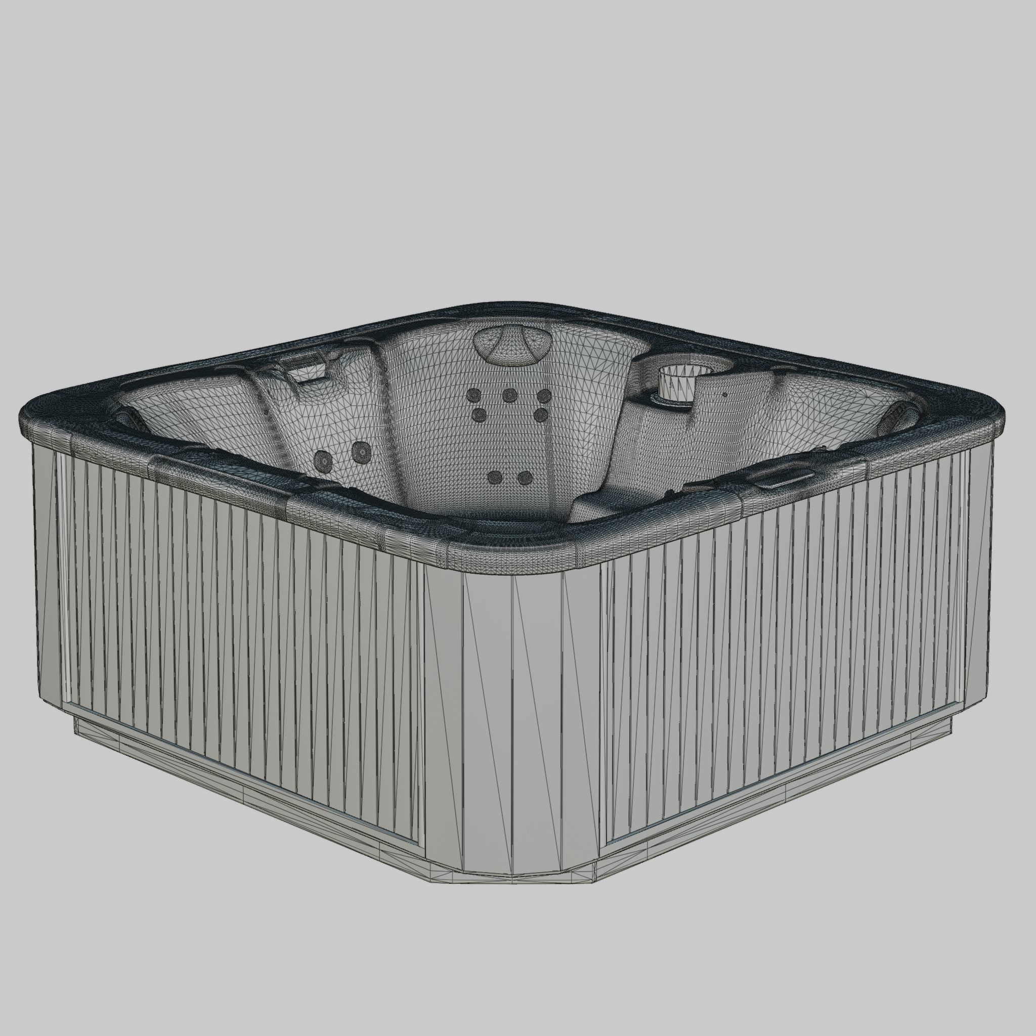 3D model of Hot Tub Jacuzzi D1 Spas Breeze Low-poly 3D model_4