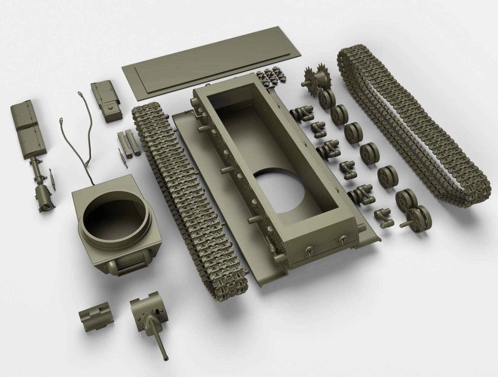 KV1 tank 3D print model_5
