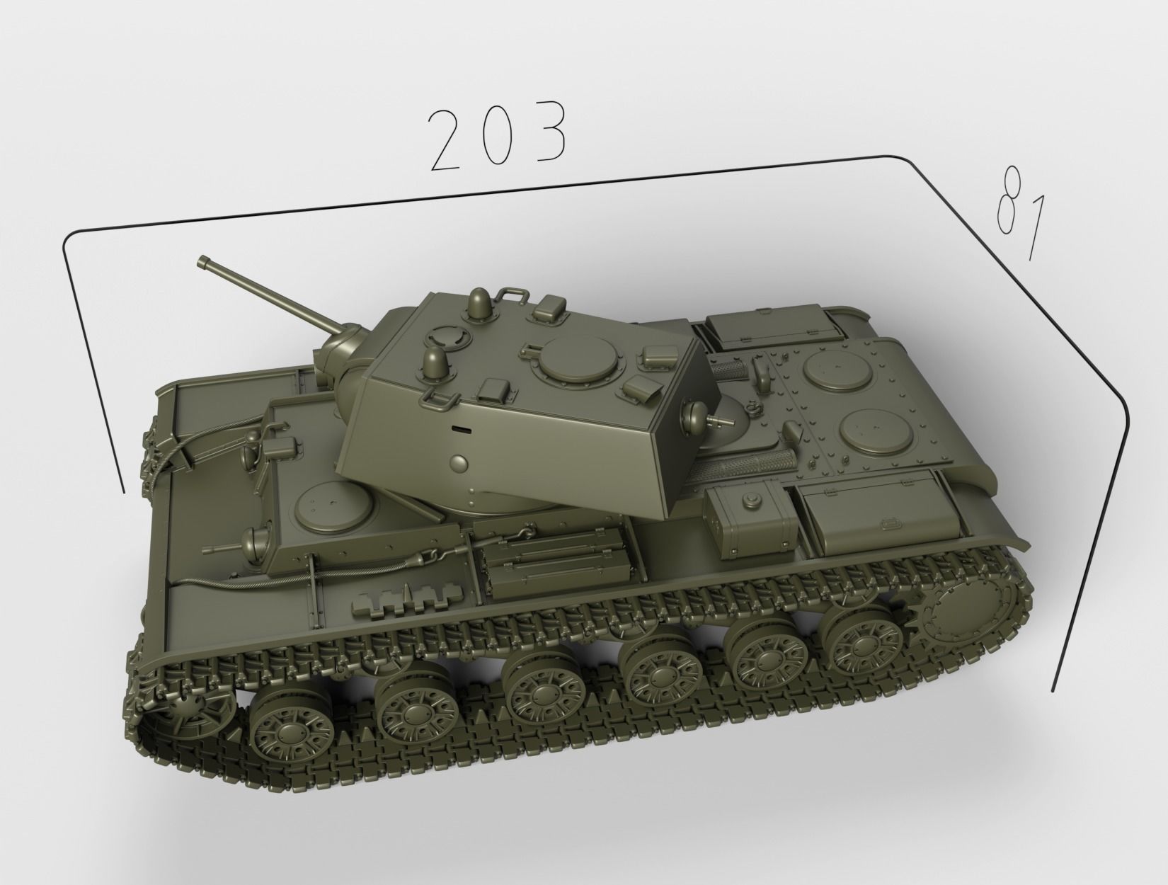 KV1 tank 3D print model_1